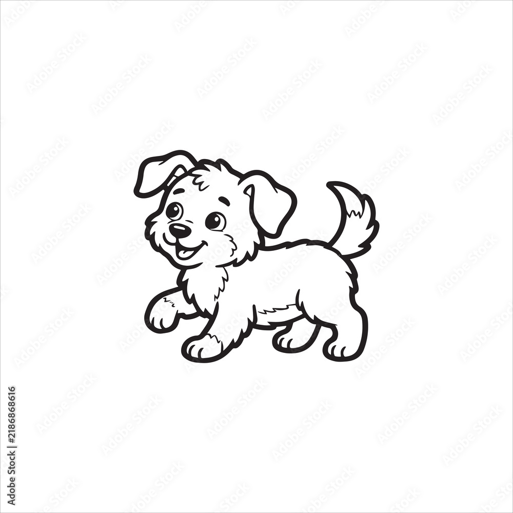 Obraz premium Cute Happy Puppy Running