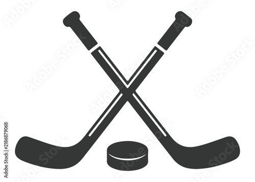 Photography Hockey sticks and puck silhouette – ice hockey sport vector illustration