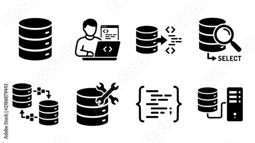 Database and Programming Development Icon Set
