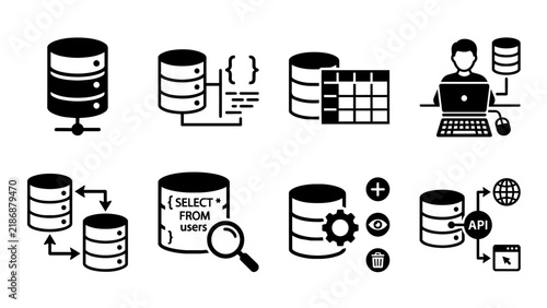 Database and Server Management Icons Set