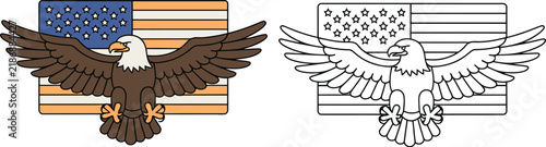 Eagle vector icon featuring national bird and american flag
