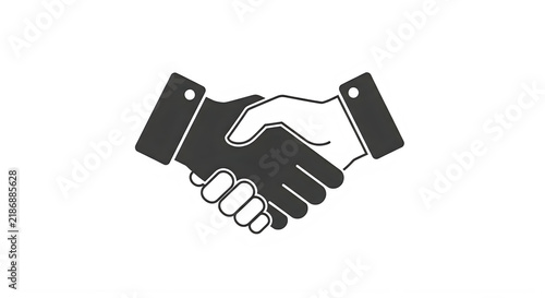 Two hands shaking in a business handshake isolated on transparent background