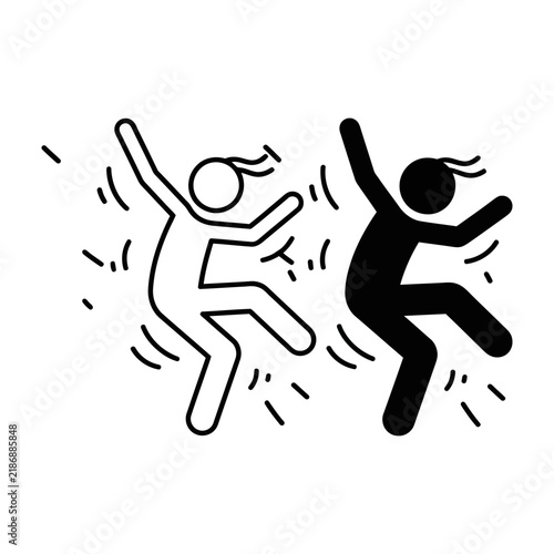 Dynamic Stick Figures Dancing Silhouettes