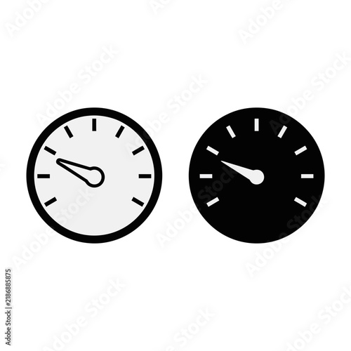 Speedometer gauge icons black and white