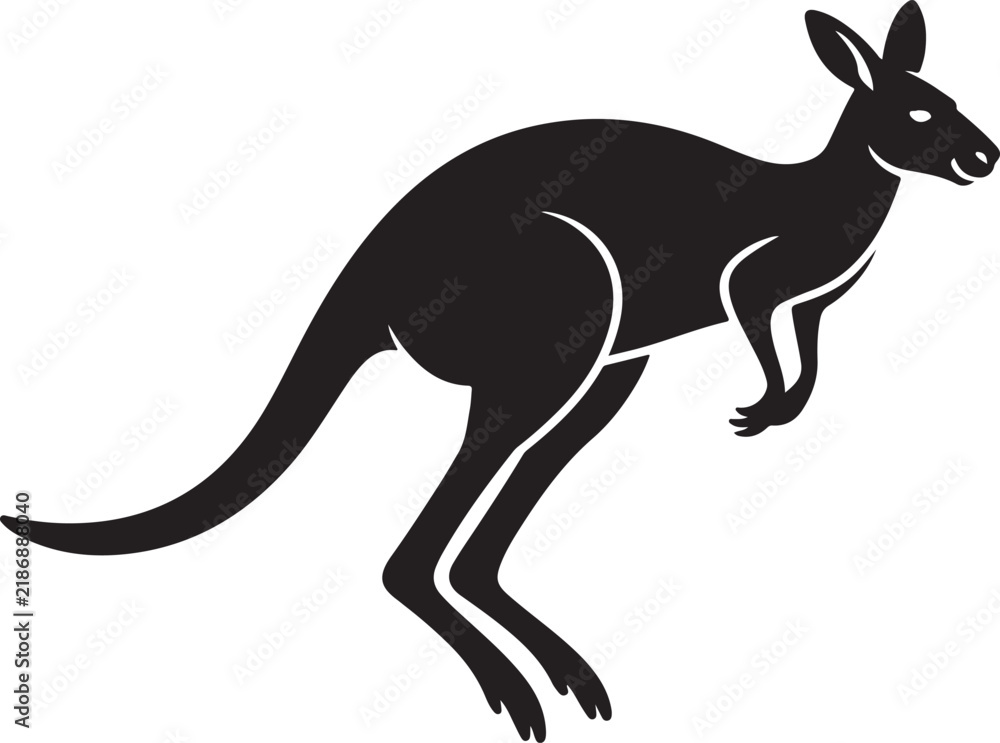 Fototapeta premium Jumping Kangaroo Silhouette