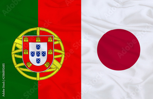 Portugal and Japan National Flags Side by Side