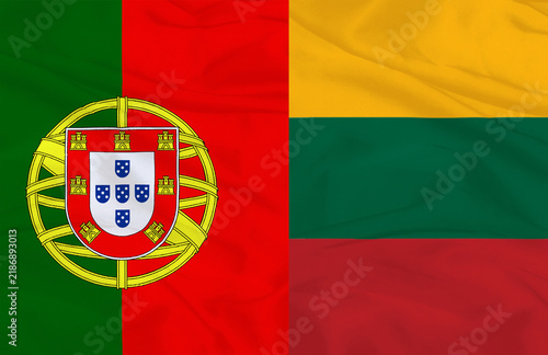 Portugal and Lithuania National Flags Side by Side