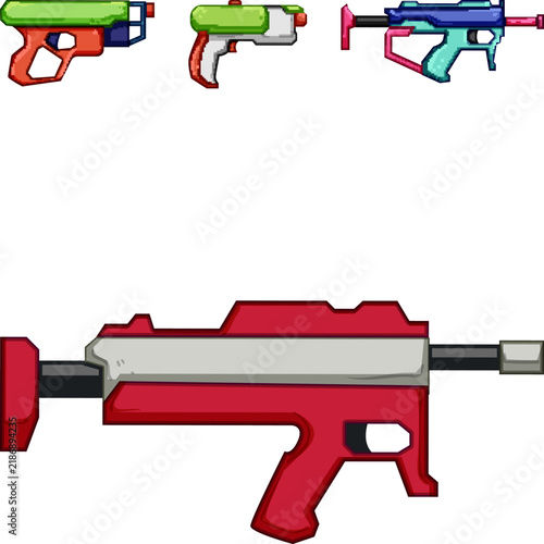 Fotografía Stylized colorful water guns and laser blasters in a playful collection for summ