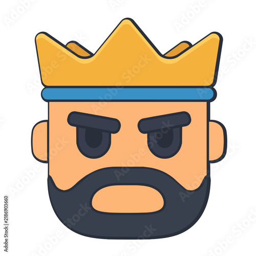 Angry kings face vector