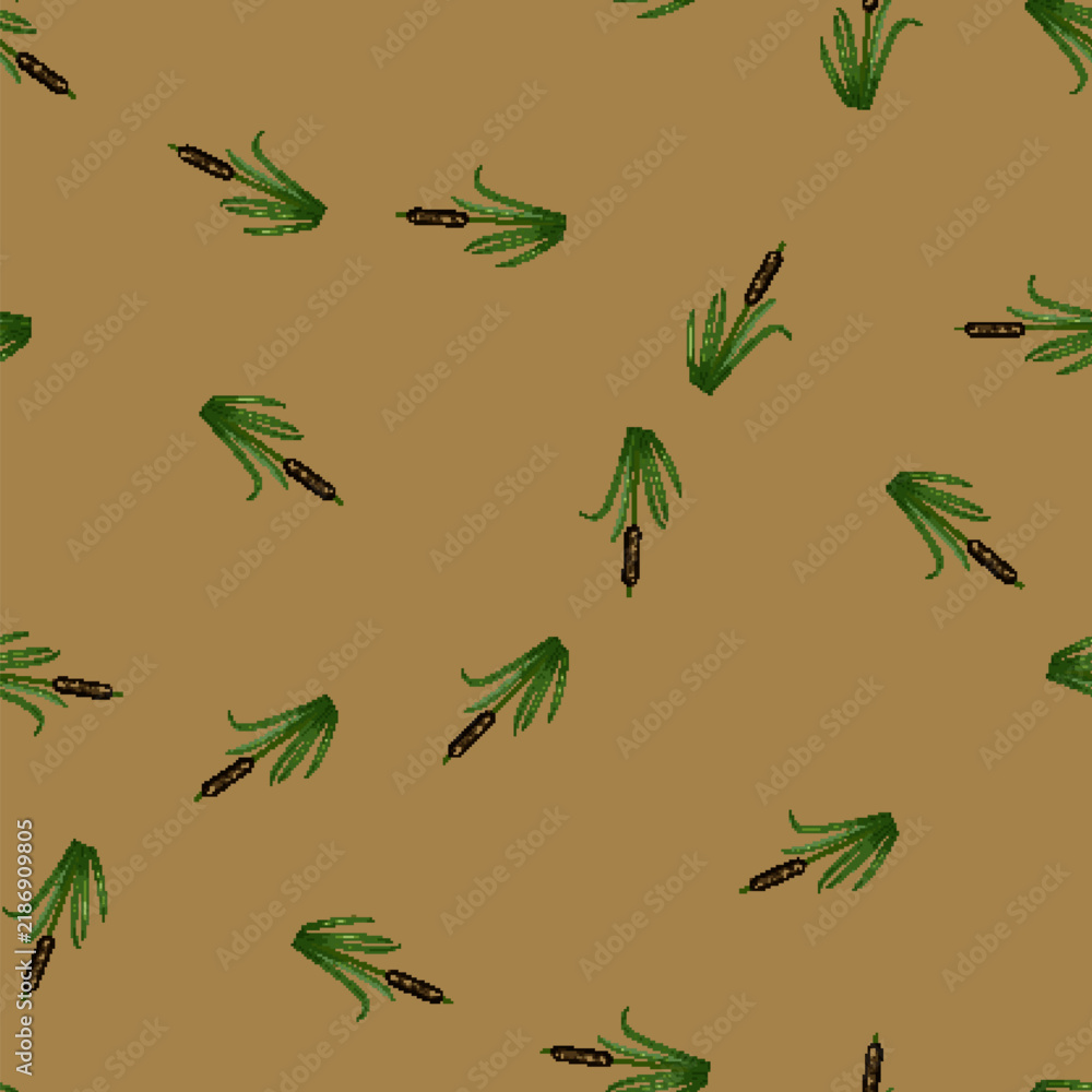 Obraz premium seamless pattern garden lake plant cartoon. wetland silhouette, tree marsh, park nature garden lake plant sign vector