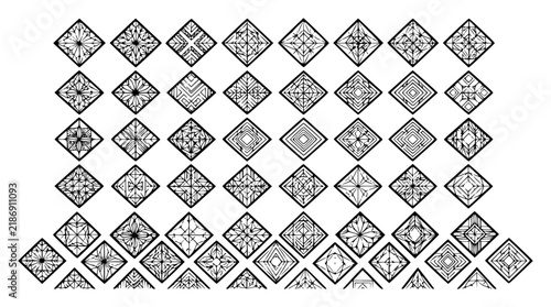 Minimalist vector illustration of a collection of geometri set with simple line art design featuring outline, illustration, graphic elements with clean design and vector art