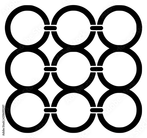 Minimalist vector illustration of three rows of three inte set with simple line art design featuring outline, illustration, graphic elements with clean design and vector art