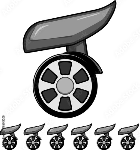 фотографія swivel luggage wheels cartoon