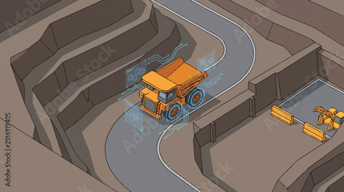 HeavyDutyDumpTruckOperatingInOpenPitMine.