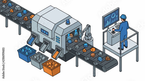 ModernAutomationFactoryWithRoboticsAndHumanWorkers.