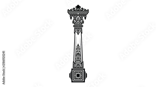 Intricately designed column showcasing unique architectural features, highlighting the significance of artistic expression in historical and modern buildings.