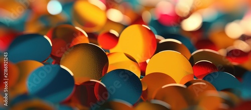 Abstract Colorful Bubbles Floating in Liquid with Bokeh Effect.