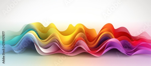 Abstract Colorful Wavy Flowing Fabric Background with Rainbow Gradient.