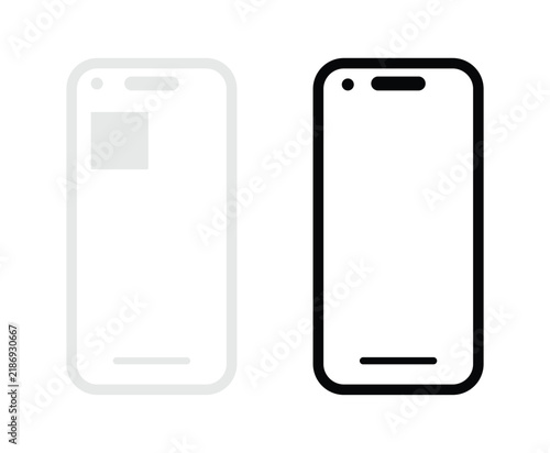 Minimal Dual Smartphone Screen Mockup with Clean UI Wireframe