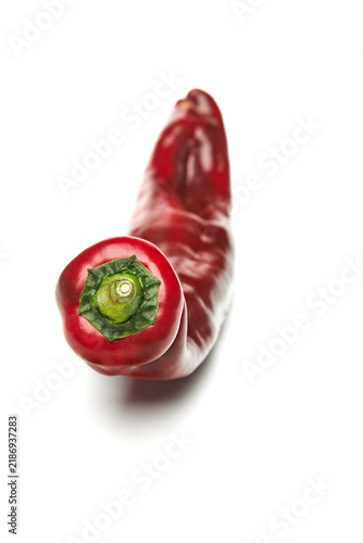 Cuadro en lienzo Fresh natural ugly burgundy pepper isolated on white background.