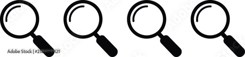 Фотография Search icon set, magnifier symbols representing image searching photo gallery lo