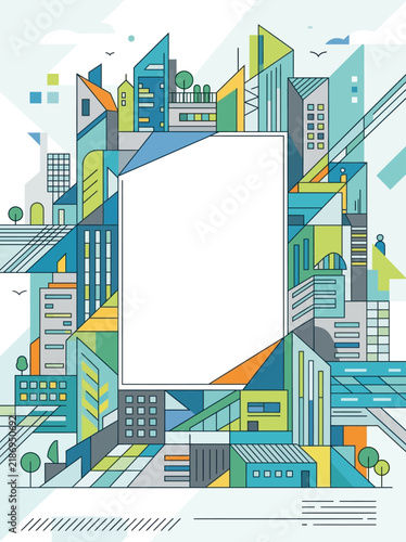 Architectural city quote template design