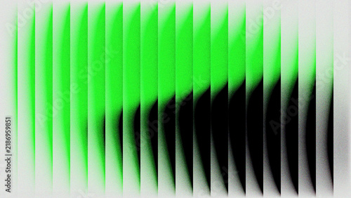 Abstract background with vertical lines and gradient transitions featuring vibrant green and deep black tones with a subtle grainy texture for a modern digital art wallpaper