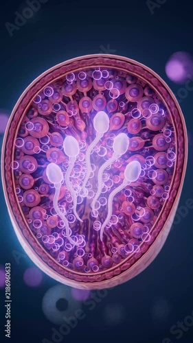 Conceptual 3D animation of spermatogenesis and sperm cell development