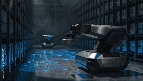 Autonomous Robots Optimizing AI-Powered Warehouse Logistics and Automated Inventory Management