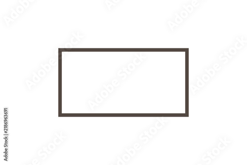 Simple Minimalist Brown Rectangle Frame Border Isolated on White Background