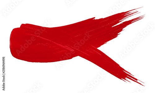 Shiny red brush watercolor painting isolated on transparent background. watercolor png