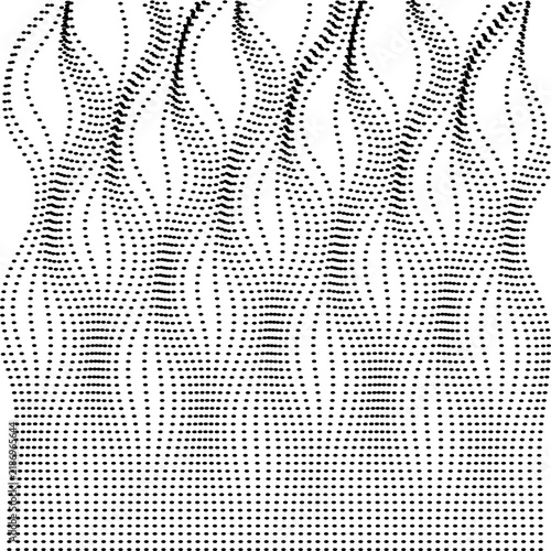 Abstract background featuring wavy patterns made of black dots