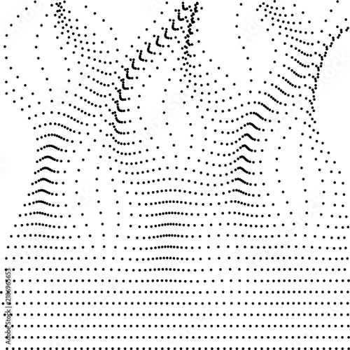 Abstract background with repeating curves of black dots
