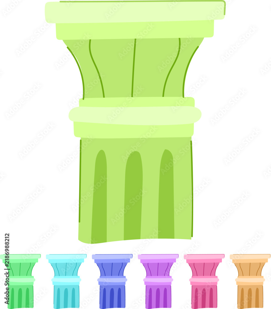 Obraz premium rome column ancient cartoon. sculpture marble, old pedestal, classic history rome column ancient sign vector