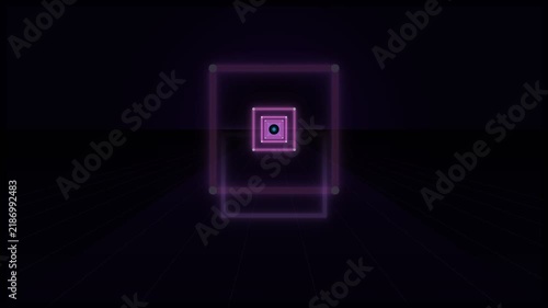 Abstract Purple Neon Geometric Tunnel Effect