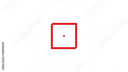 Red Square Rotating Animation with Dot on White Background