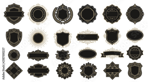 Decorative Vintage Emblem Frames and Labels Set, Isolated