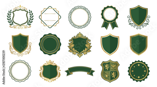 Elegant Crests and Emblems Collection, Vector Design Elements