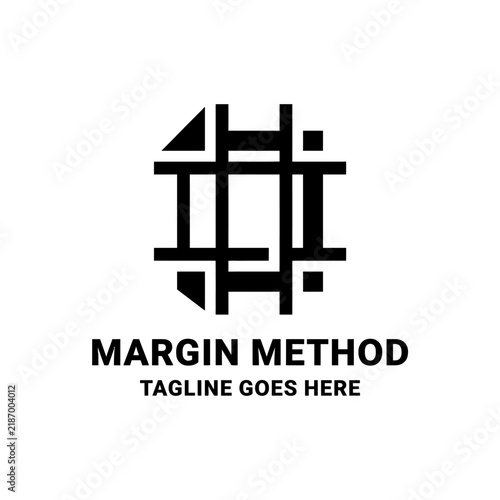 Bold intersecting bars grid logo mark.