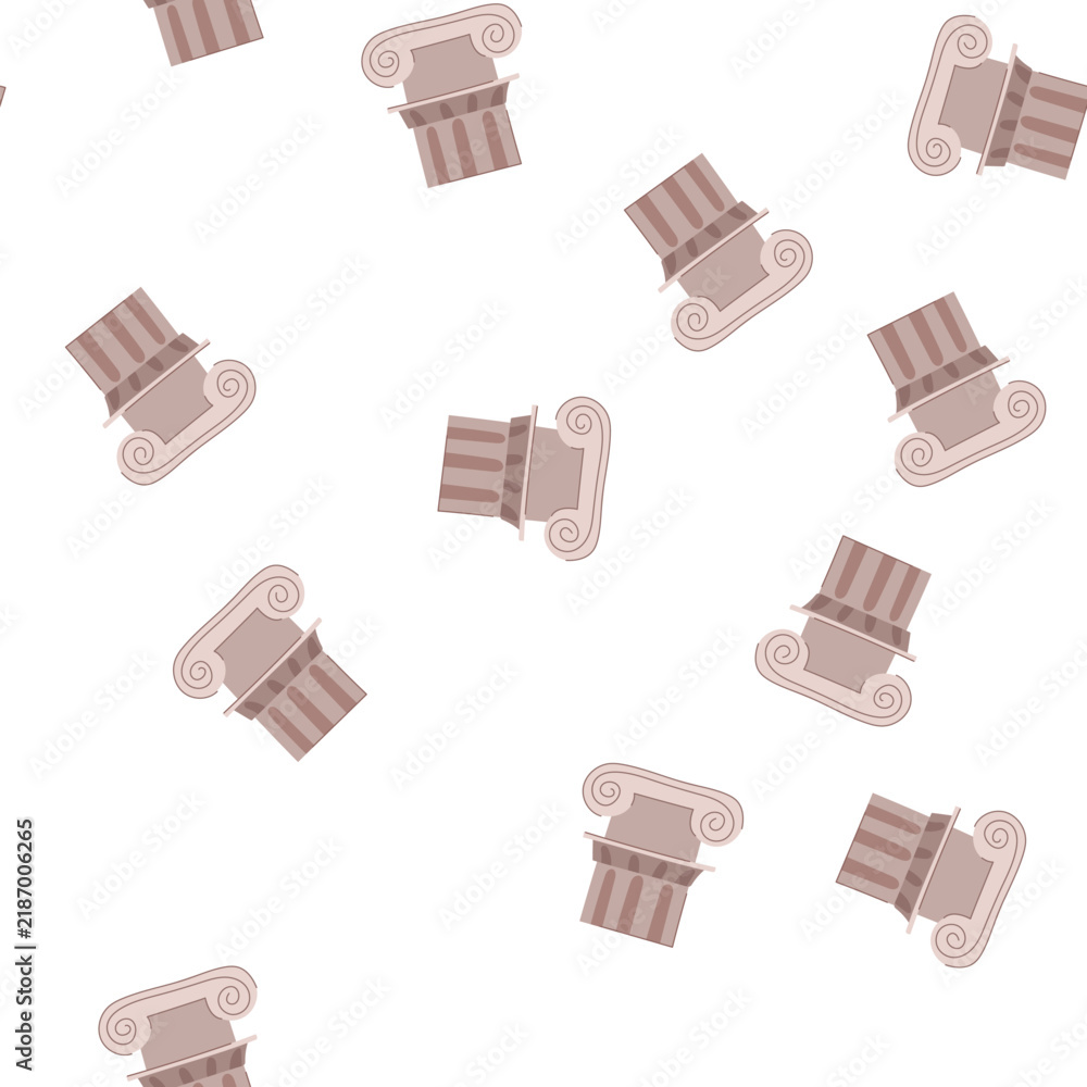 Obraz premium pattern pillar column ancient cartoon. roman antique, building architecture, greece rome pillar column ancient sign. seamless symbol vector illustration