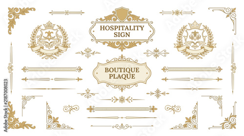 Ornate Decorative Elements & Emblems - Hospitality and Boutique Signs
