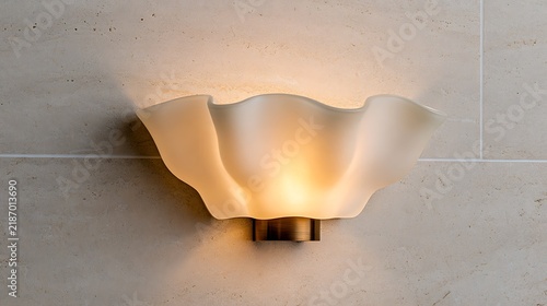 Elegant wall-mounted light fixture with a frosted glass shade and warm illumination
