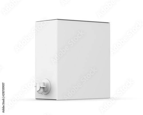 Blank matte paper box with wine tap dispenser mockup template for branding and promotion.