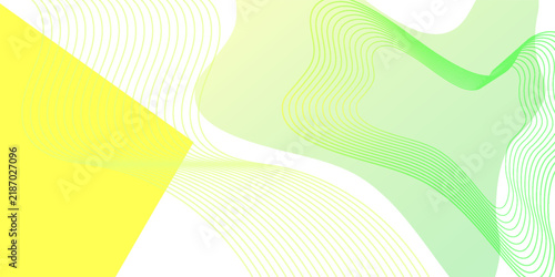 Abstract Lime Green Wave Line Background with Organic Flowing Shapes and Modern Minimalist Geometry