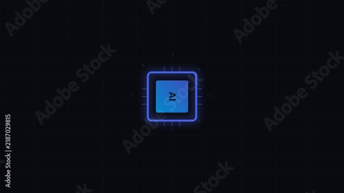 Artificial Intelligence Microchip Processor Visualization