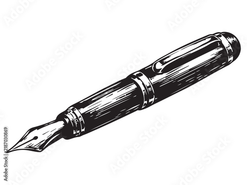 Hand Drawn Luxury Fountain Pen Illustration