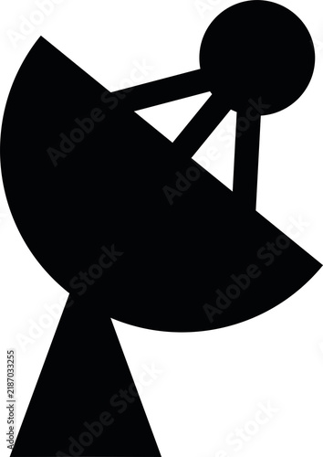 Black satellite dish radar antenna communication icon transparent PNG