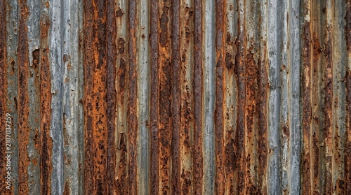 Roughened panels of corroded corrugated metal background