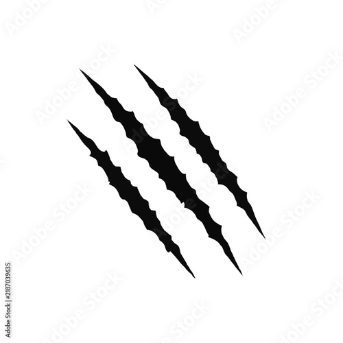 Monster Beast Black Claw Scratch Marks Vector Graphic