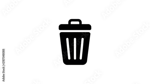Obraz na płótnie Black trash can icon for digital interface
